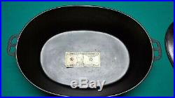 Rare Beautiful Wagner Ware No. 9 Drip Drop Oval Roaster With HTF Turtle Back Lid