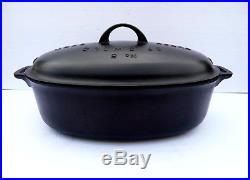 Rare Cast Iron Griswold Large Block Logo # 5 Oval Roaster Dutch Oven 645 / 646