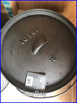 Rare Collectible Lodge 16 inch Cast Iron Camp Dutch Oven Discontinued