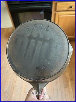 Rare ERIE #7A PRE-GRISWOLD NICKEL PLATED SKILLET Flower Maker's Mark