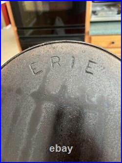 Rare ERIE #7A PRE-GRISWOLD NICKEL PLATED SKILLET Flower Maker's Mark