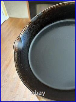 Rare ERIE #7A PRE-GRISWOLD NICKEL PLATED SKILLET Flower Maker's Mark