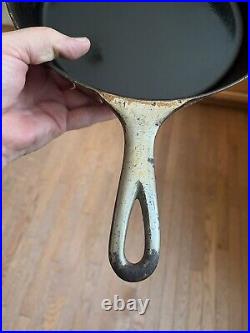 Rare ERIE #7A PRE-GRISWOLD NICKEL PLATED SKILLET Flower Maker's Mark