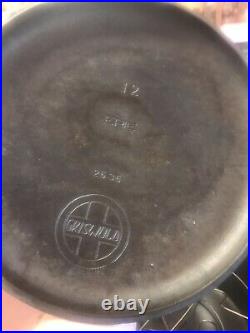 Rare Early Griswold Cast Iron Dutch Oven #12with Lid Erie Holy Grail W Insert