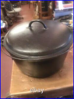 Rare Early Griswold Cast Iron Dutch Oven #12with Lid Erie Holy Grail W Insert