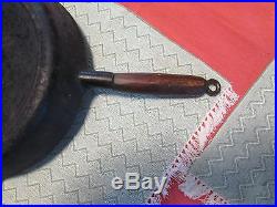Rare Erie 9 Wood Handle Cast Iron Skillet Pre Griswold #727 PN Vtg USA