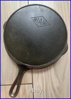 Rare Favorite Piqua Ware Miami Diamond Logo Cast Iron Skillet No. 8 Restored