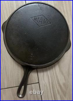 Rare Favorite Piqua Ware Miami Diamond Logo Cast Iron Skillet No. 8 Restored