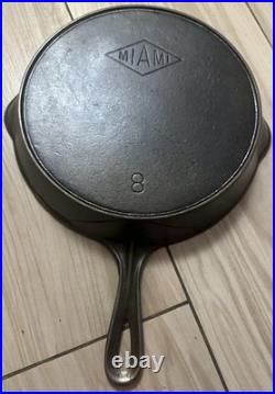 Rare Favorite Piqua Ware Miami Diamond Logo Cast Iron Skillet No. 8 Restored