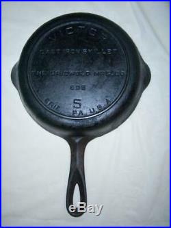 Rare GRISWOLD MFG CO. VICTOR #5 695 CAST IRON SKILLET Victor