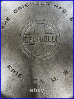 Rare Griswold 12 Cast Iron Griddle Nickel Plated 617 Bail Handle Vintage