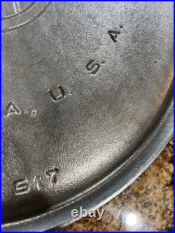 Rare Griswold 12 Cast Iron Griddle Nickel Plated 617 Bail Handle Vintage