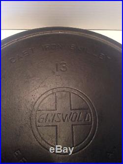 Rare Griswold #13 Slant Cast Iron Skillet
