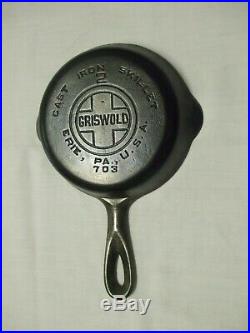 Rare Griswold #2 Cast Iron Skillet Large Block Logo #703