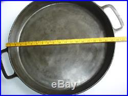 Rare Griswold #20 Cast Iron Two Handle Hotel Skillet-728- Large Logo- Heat Ring