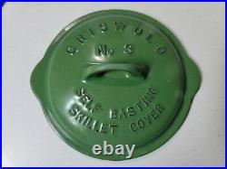 Rare Griswold #3 low dome fully marked lid #463 green enamel original condition