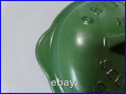 Rare Griswold #3 low dome fully marked lid #463 green enamel original condition