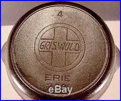 Rare Griswold #4 Cast Iron Large Slant Logo Skillet 702 With Heat Ring C1907-12