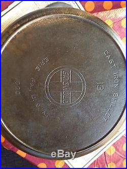 Rare Griswold Erie #13 Slant logo Cast Iron Skillet 720 circa 1909- 1929