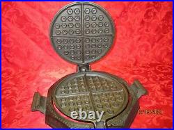 Rare Griswold Hammered Finish Cast Iron Waffle Iron