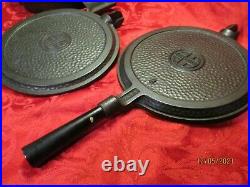 Rare Griswold Hammered Finish Cast Iron Waffle Iron