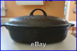 Rare Griswold Large Block #3 Oval Cast Iron Dutch Oven