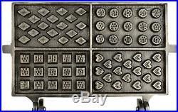 Rare Griswold No 0 Cast Iron Square Waffle Iron (P/N 908 909 & 902) Ex Cond