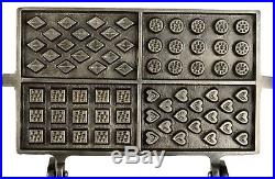 Rare Griswold No 0 Cast Iron Square Waffle Iron (P/N 908 909 & 902) Ex Cond