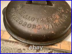 (Rare) HTF, The J. W. Loth Stove Co Waynesboro Va #8 Cast iron Lid