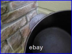 Rare Large #8 Early Lodge Cast Iron Bulge Stew Pot Cracked