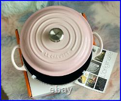 Rare Le Creuset Shell Pink Signature Stew Pot Black Interior 2.5QT Cast iron