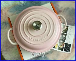 Rare Le Creuset Shell Pink Signature Stew Pot Black Interior 2.5QT Cast iron