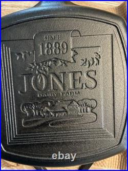 Rare Lodge Jones Dairy Farm Cast Iron Skillet New Old Stock In Box
