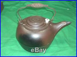 Rare Rare #8 Erie Spider Logo Cast Iron Tea Kettle Sits Flat Pre Griswold