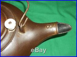 Rare Rare #8 Erie Spider Logo Cast Iron Tea Kettle Sits Flat Pre Griswold