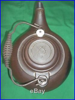 Rare Rare #8 Erie Spider Logo Cast Iron Tea Kettle Sits Flat Pre Griswold