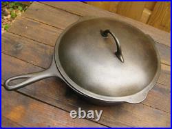 Rare Restored Vtg. Chicago HDWE FDRY Co. Favorite #8 1/2 Deep Skillet With Lid
