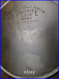 Rare Restored Vtg. Chicago HDWE FDRY Co. Favorite #8 1/2 Deep Skillet With Lid