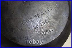 Rare Vintage 30s Wagner Ware Sydney (1388) 10 Cast Iron Chef Skillet Nice