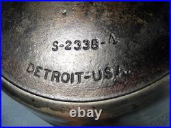 Rare Vintage Detroit USA Cast Iron #8 Lid And Skillet S338-4