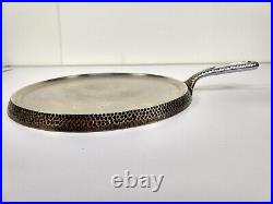 Rare! Vintage Hammered Plated Cast Iron #8 Plated Cast Iron GRIDDLE Skillet