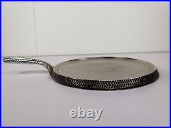 Rare! Vintage Hammered Plated Cast Iron #8 Plated Cast Iron GRIDDLE Skillet