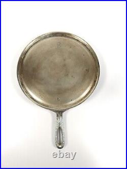 Rare! Vintage Hammered Plated Cast Iron #8 Plated Cast Iron GRIDDLE Skillet