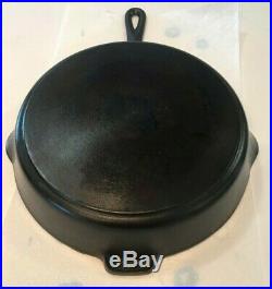 Rare Vntg Griswold Cast Iron Skillet No. 10, 12 Inch, 732 Flat Raised Bottom