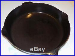 Rare Vntg Griswold Cast Iron Skillet No. 10, 12 Inch, 732 Flat Raised Bottom