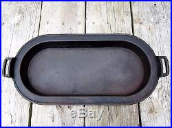 Rare Vtg Antique Griswold Erie #749 Cast Iron #8 Oval Skillet Griddle Baking Pan