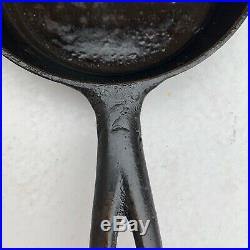 Rare Vtg Griswold 2 Cast Iron Skillet 703 Slant Logo Erie Heat Ring Antique Htf