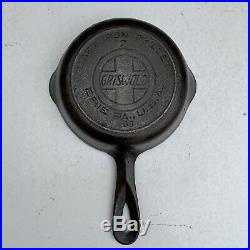 Rare Vtg Griswold 2 Cast Iron Skillet 703 Slant Logo Erie Heat Ring Antique Htf