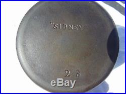 Really Nice Wagner Ware # 2 Cast Iron Skillet Marked Sydney 2b Very Htf