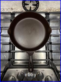 Restored 1910 Era Lodge #8 No-Notch Cast Iron Skillet Arc Logo withRaised Number